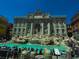 Rome, Italy — Trevi Fountain illuminated in the historic center